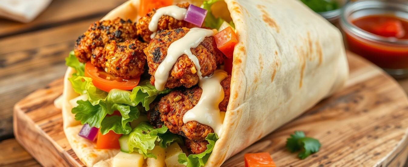 Air Fryer Chicken Shawarma Wrap