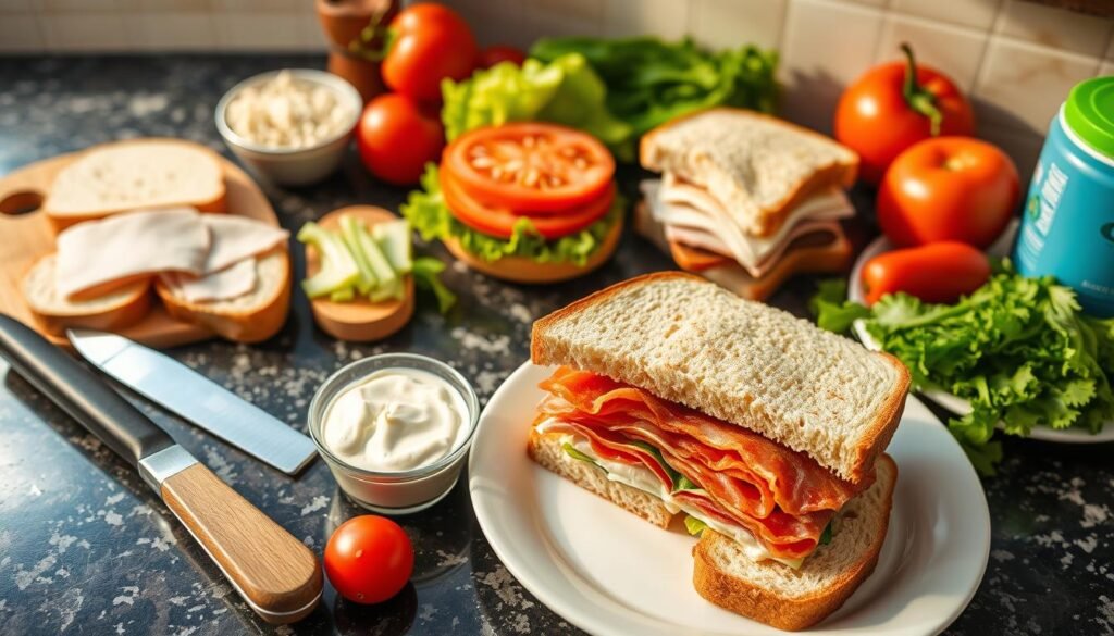 Easy Club Sandwich preparation