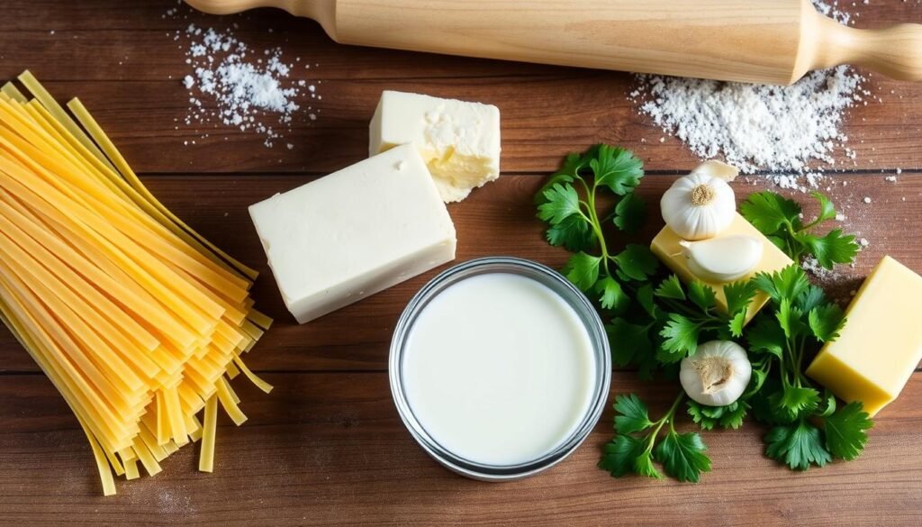 Fettuccine Alfredo preparation steps