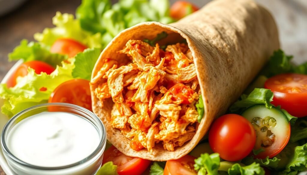 Healthy buffalo chicken wrap recipe