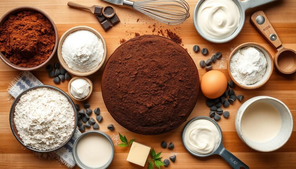 Ingredients for Triple-Chocolate Cake