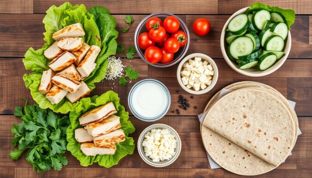 Ingredients list for Grilled Chicken Caesar Wrap