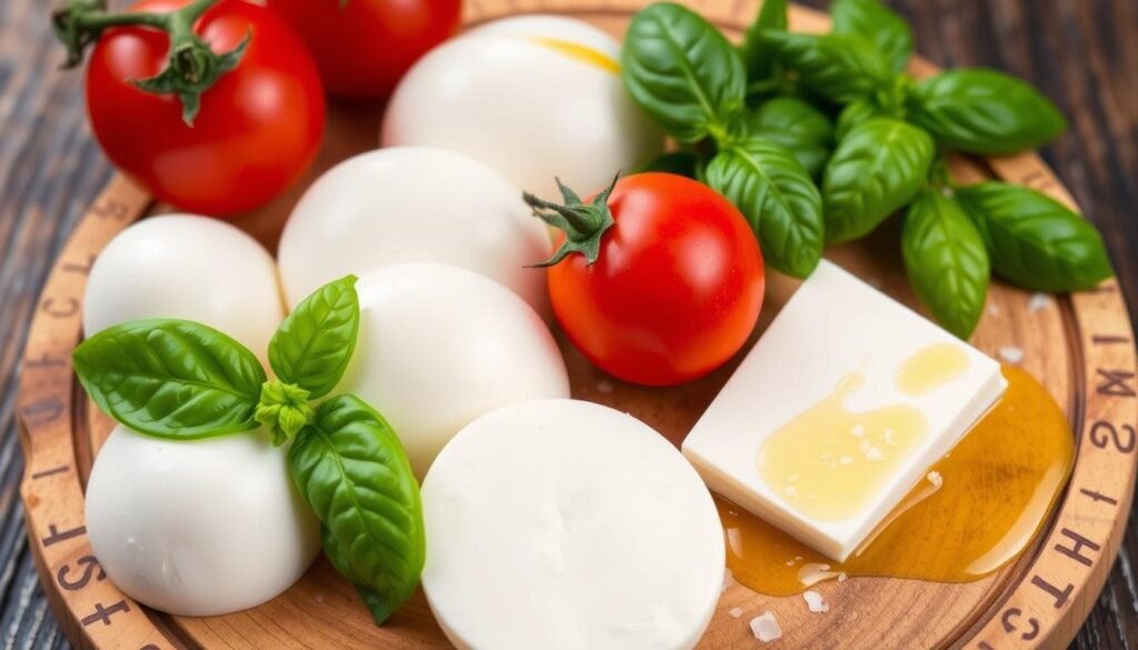 Key ingredients for traditional Margherita Pizza