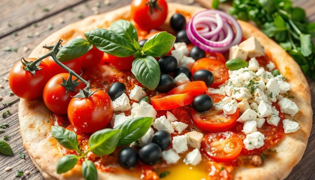 Mediterranean pizza ingredients list