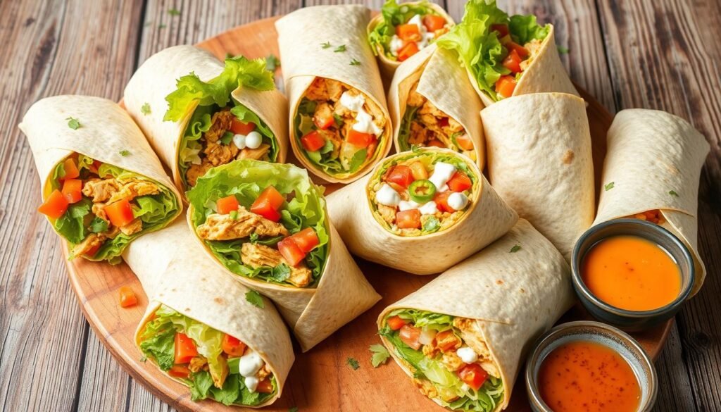 Spicy chicken wrap variations