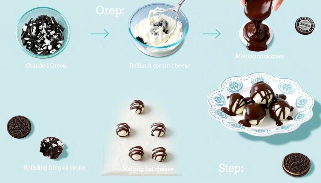 Step-by-step instructions for making Oreo Balls