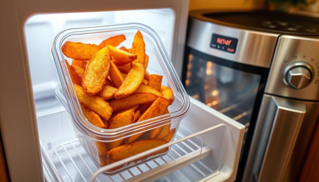 Storing potato wedges and reheating potato wedges