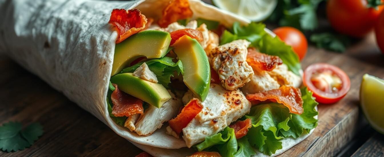 avocado bacon chicken wrap