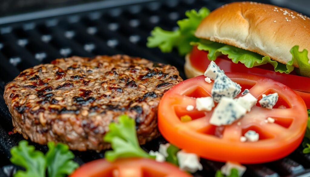 beef patty preparation and assembling burgers