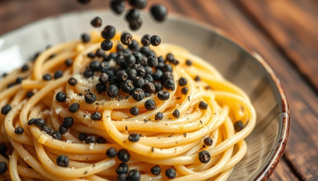 black pepper in Cacio e Pepe