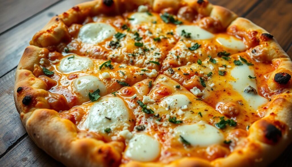 cheesy pizza