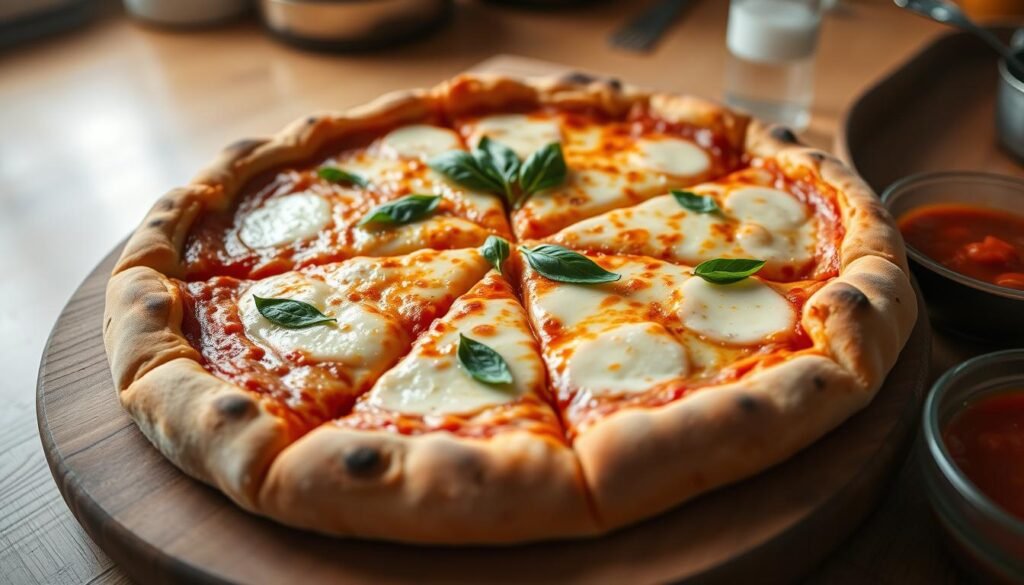 delicious cheese pizza