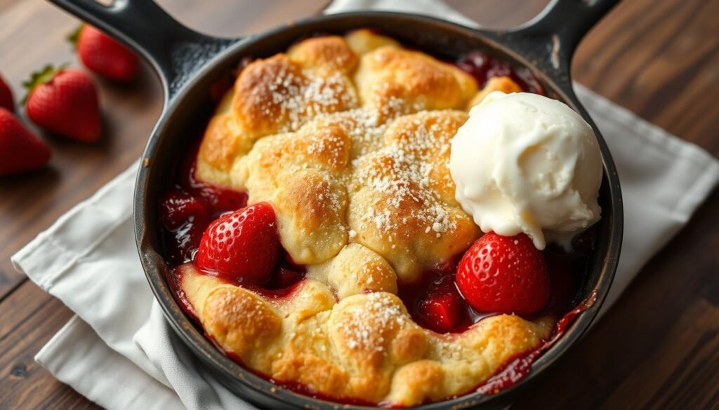 delicious strawberry cobbler