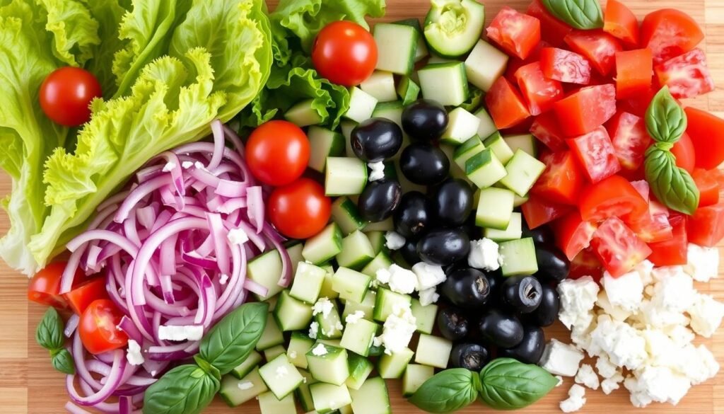 fresh ingredients for Italian Chopped Salad