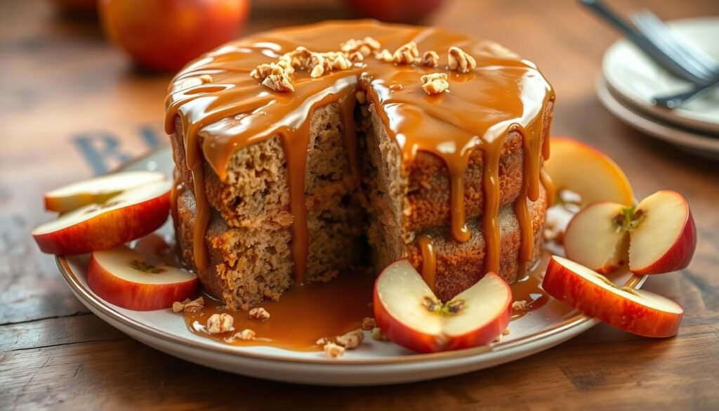 homemade caramel apple cake