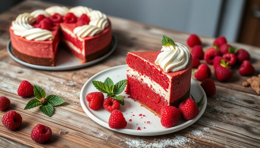 homemade red velvet cheesecake