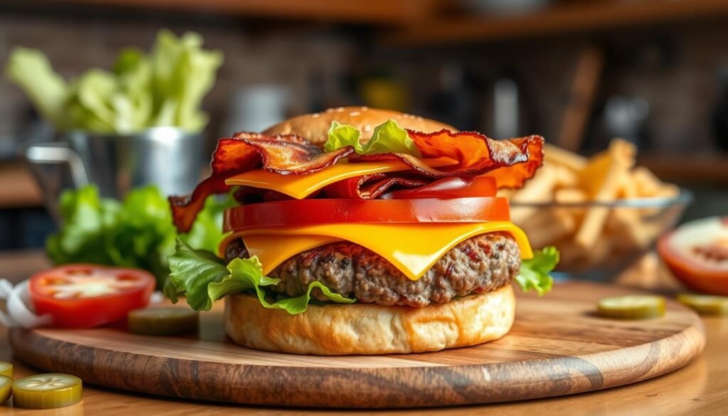 how to make bacon cheeseburger