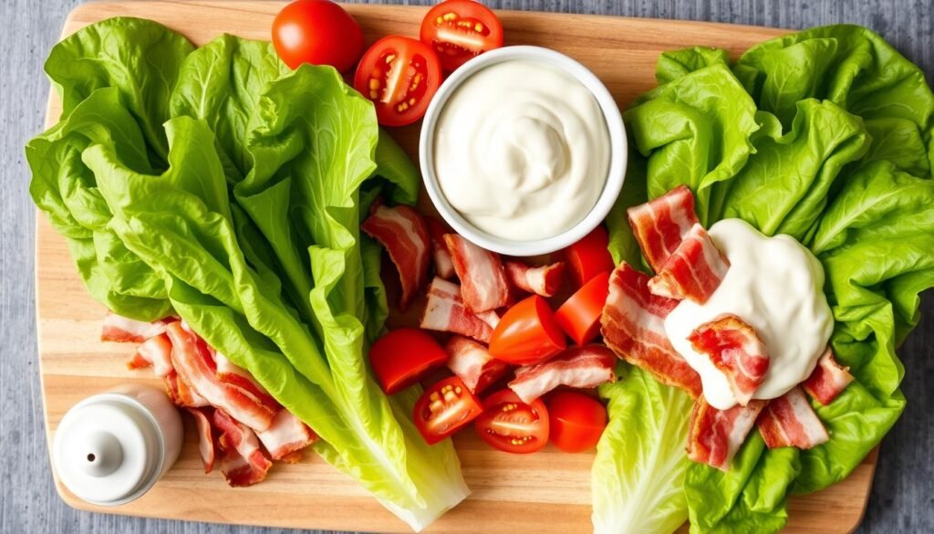 ingredients for BLT wraps