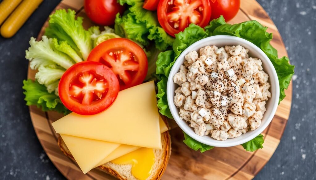 ingredients for Tuna Melt sandwich