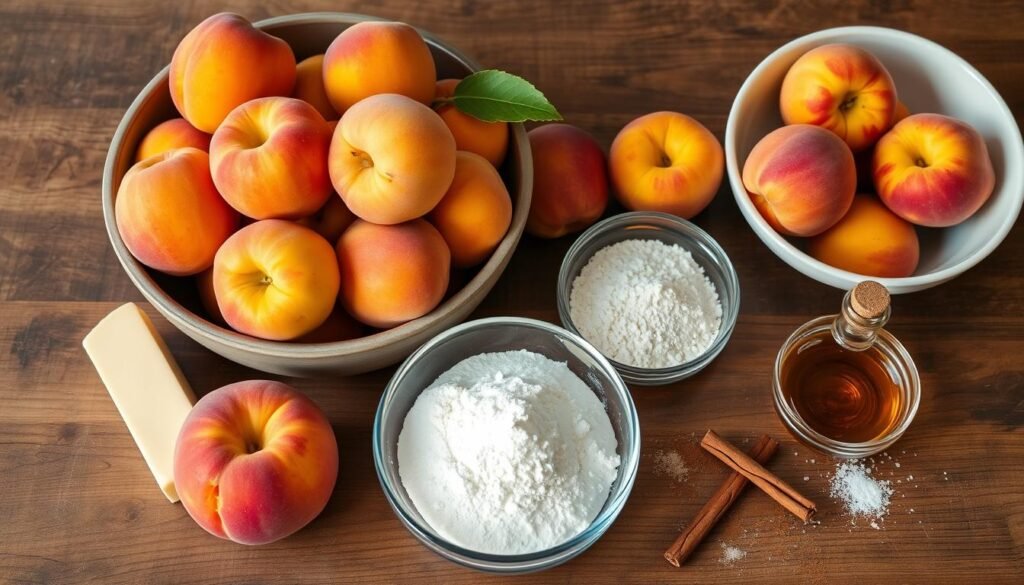 ingredients for peach cobbler