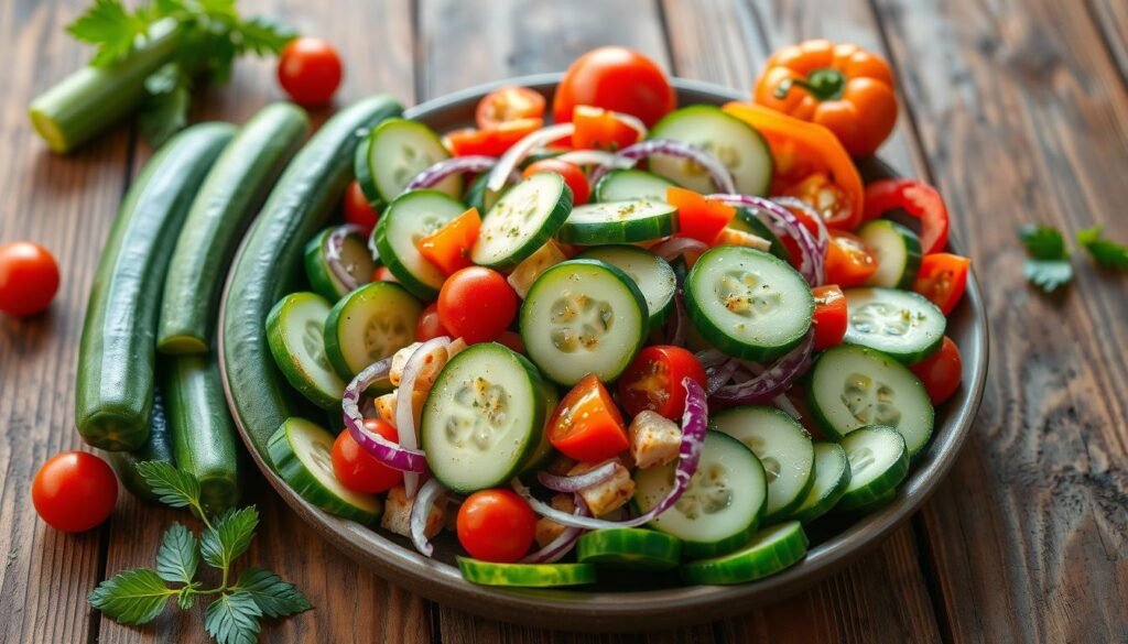 low-calorie salad assembly