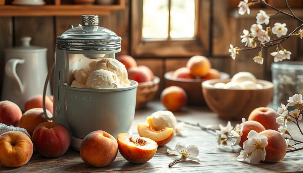 origin of peach ice cream